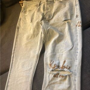 Ksubi Men's Faded Blue Distressed Jeans